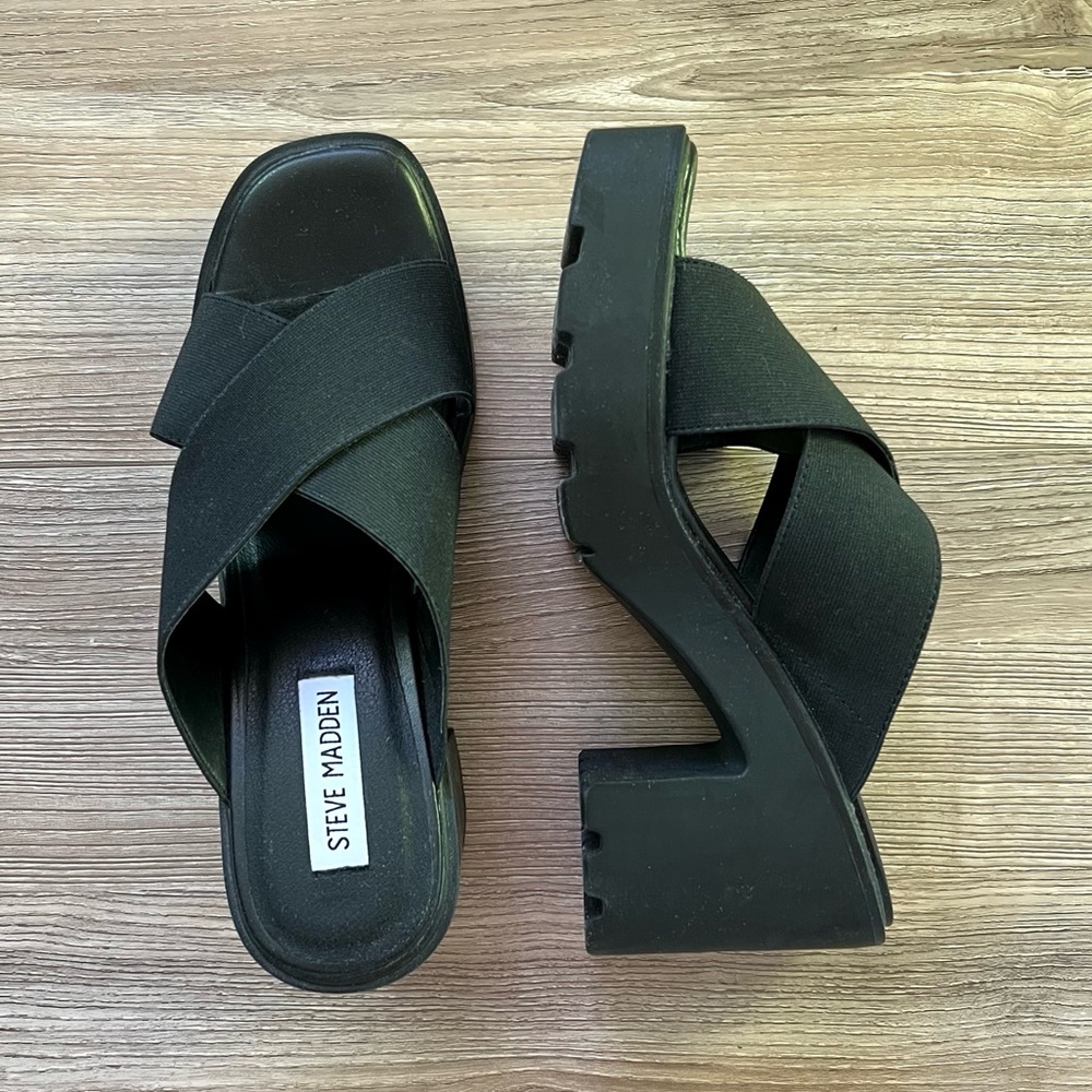 Steve Madden Black Women's Platform Sandals